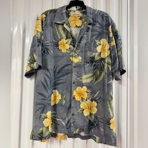 Tommy Bahama Blue and Yellow Floral Men's Shirt